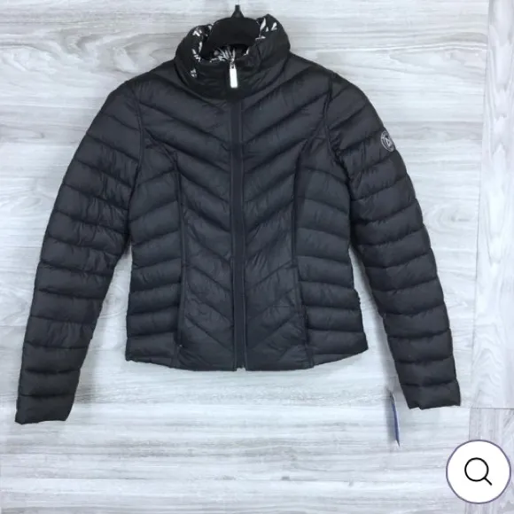 Nautica Black Reversible Hooded Packable Puffer Jacket Size XS