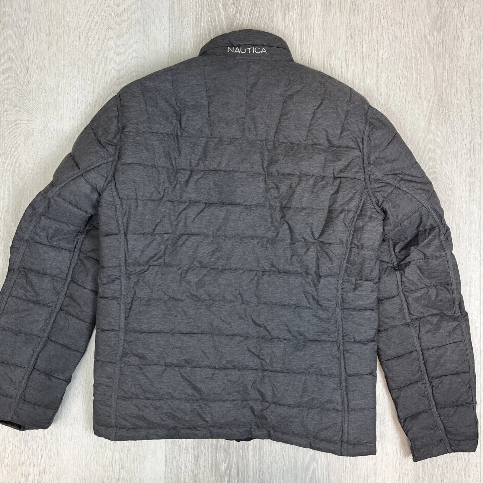 Nautica Mens Reversible Black & Grey Puffer Jacket Size Small