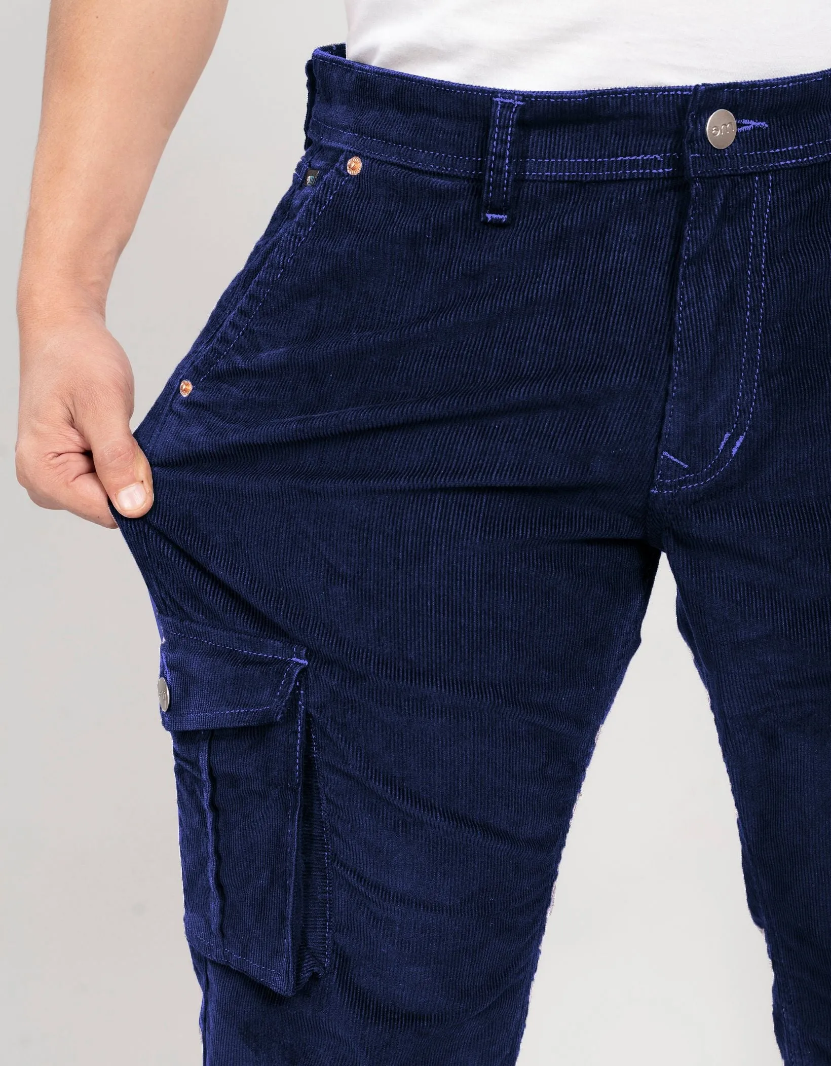 Navy Blue Classic Cargo Corduroy
