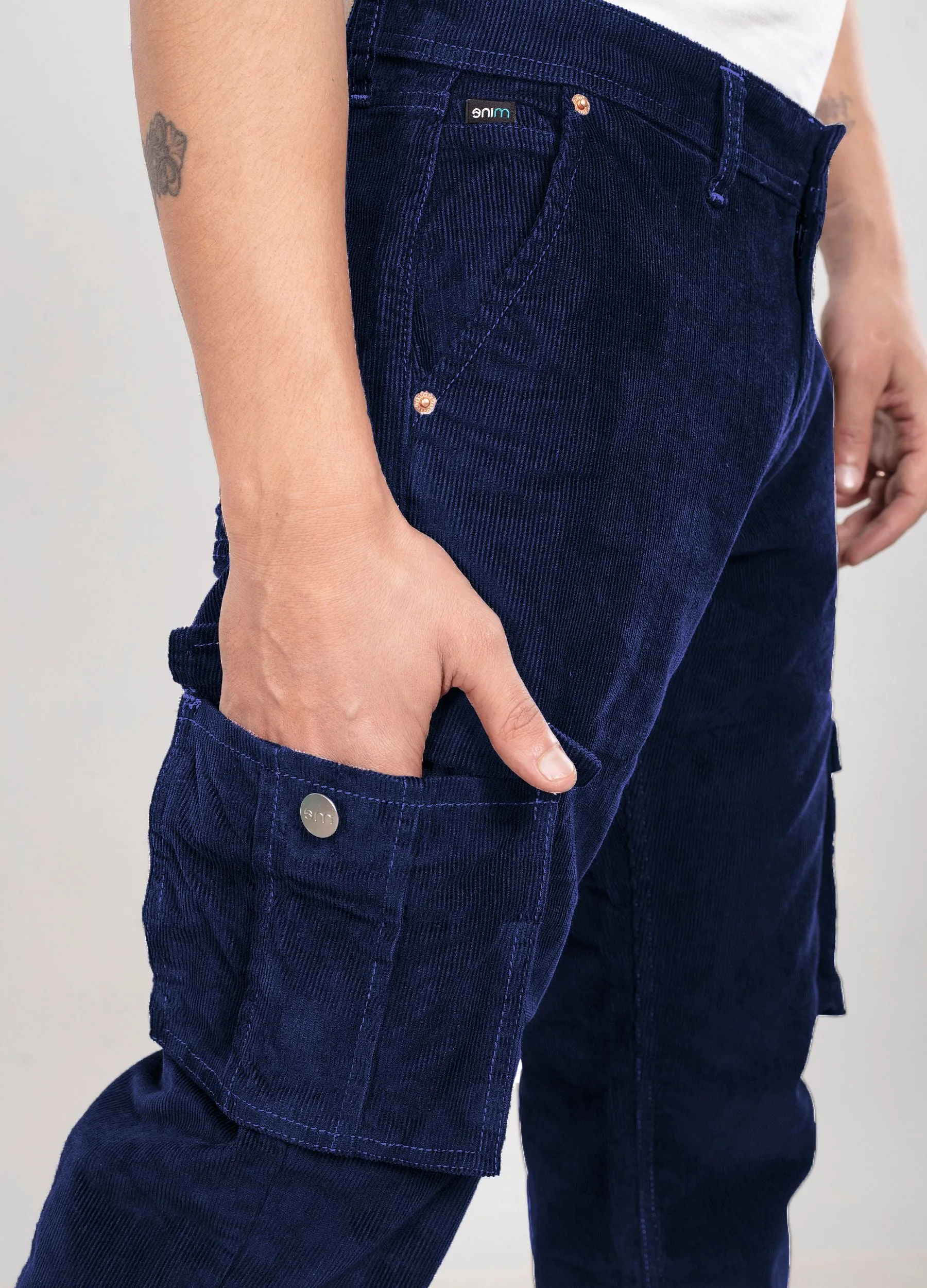 Navy Blue Classic Cargo Corduroy