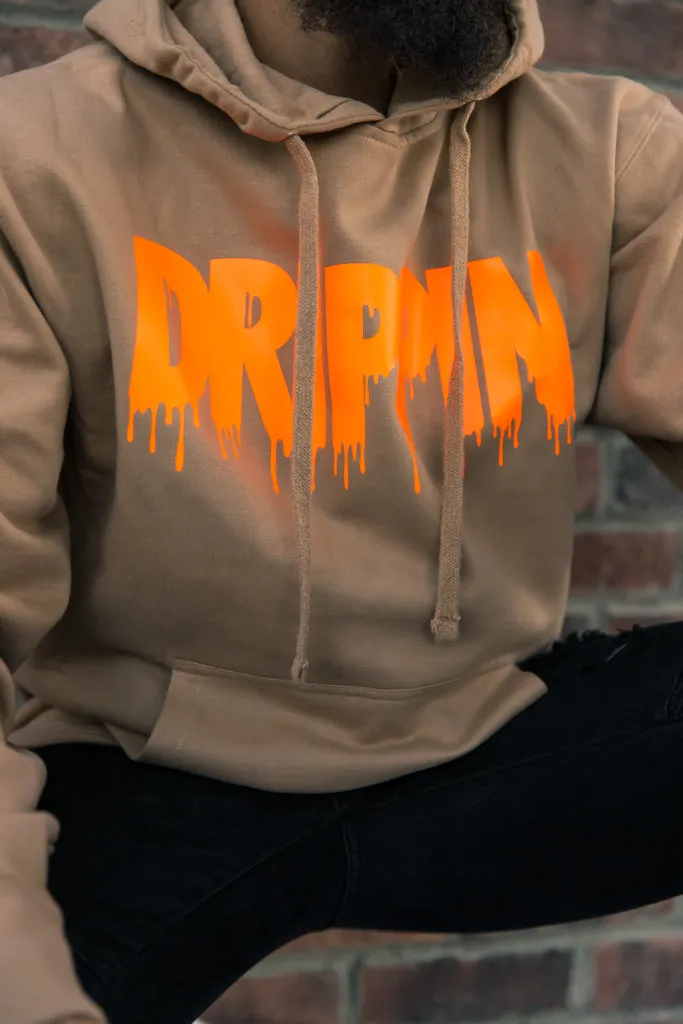 Neon Orange Drippin | Caramel Hoodie