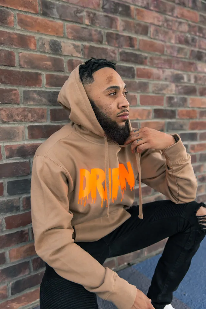Neon Orange Drippin | Caramel Hoodie