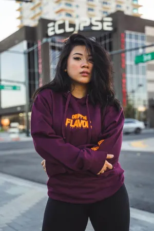 Neon Orange Drippin Flavor | Maroon Hoodie