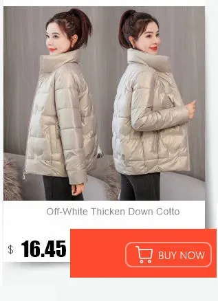 New Plus Size Down Cotton Coat for Women - Long Winter Puffer Parka, Thick Warm Hooded Jacket with Zipper Overcoat