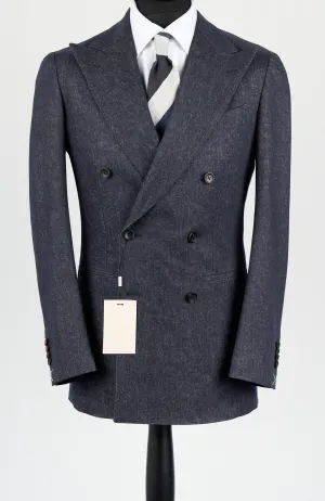 New Suitsupply Havana Blue "Denim Look" Wool, Cotton, Cashmere DB Zegna Suit - Size 38R