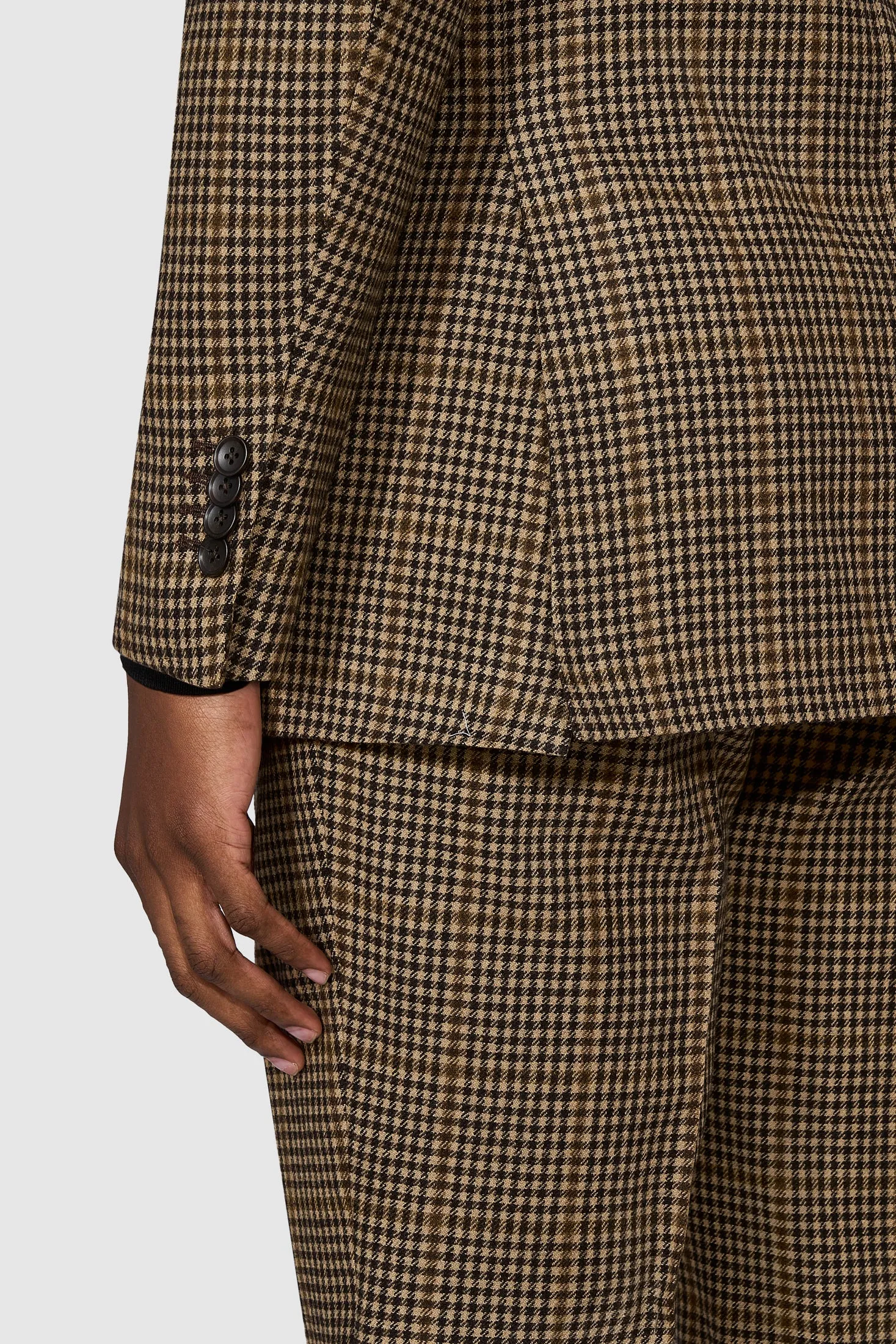 New Suitsupply Havana Mid Brown Check Wool and Cashmere Suit - Most Sizes Available