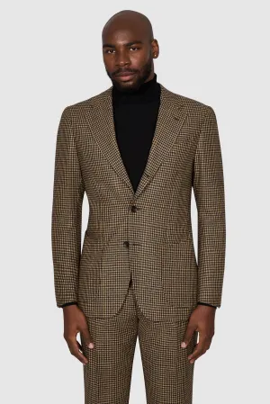 New Suitsupply Havana Mid Brown Check Wool and Cashmere Suit - Most Sizes Available