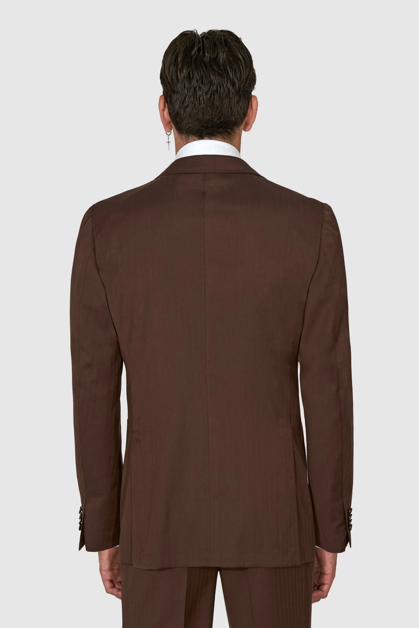 New Suitsupply Havana Tulip Chocolate Brown Herringbone Pure Wool Super 130s Suit - Size 36S, 38R, 38L, 44R