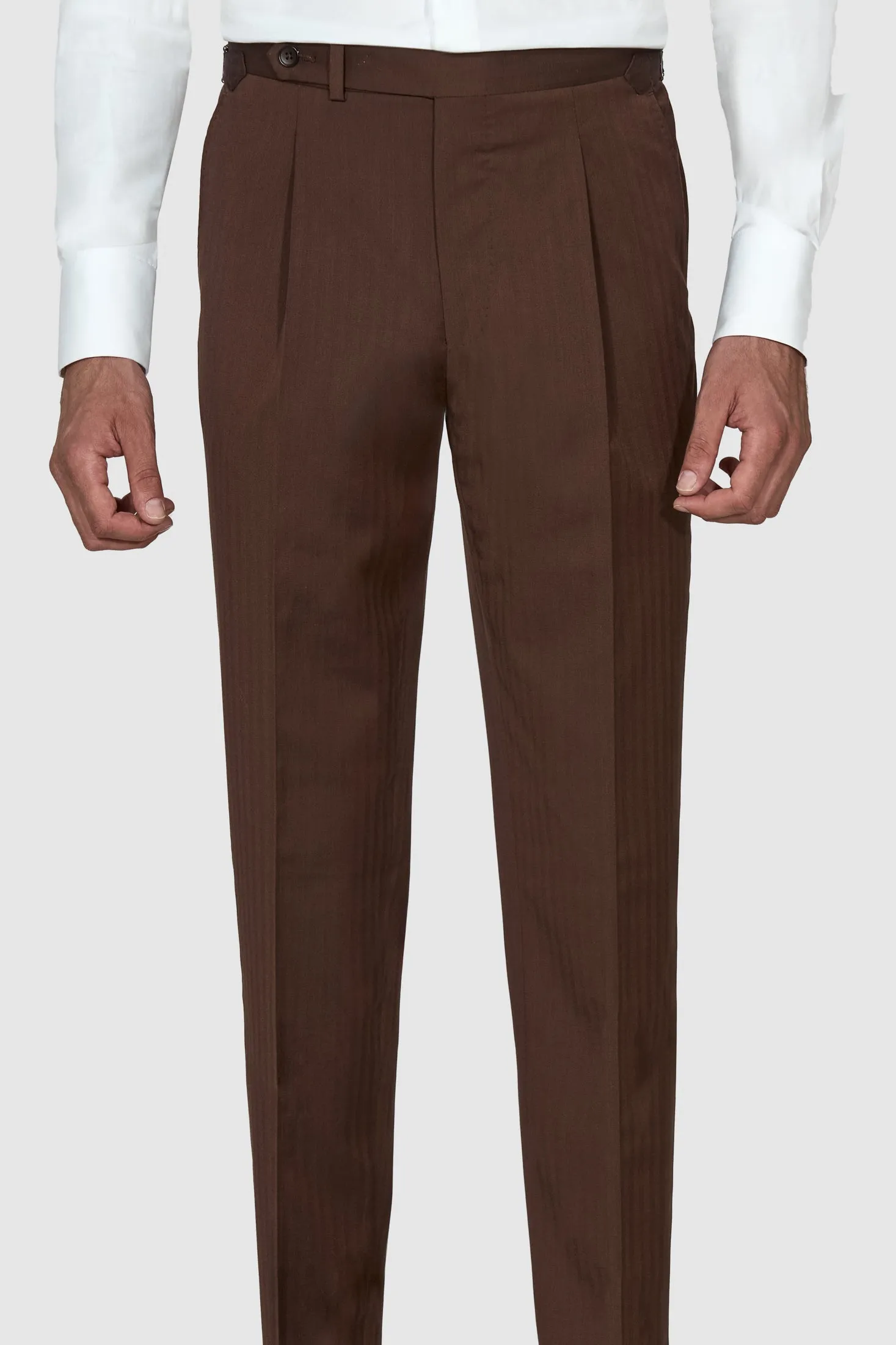 New Suitsupply Havana Tulip Chocolate Brown Herringbone Pure Wool Super 130s Suit - Size 36S, 38R, 38L, 44R