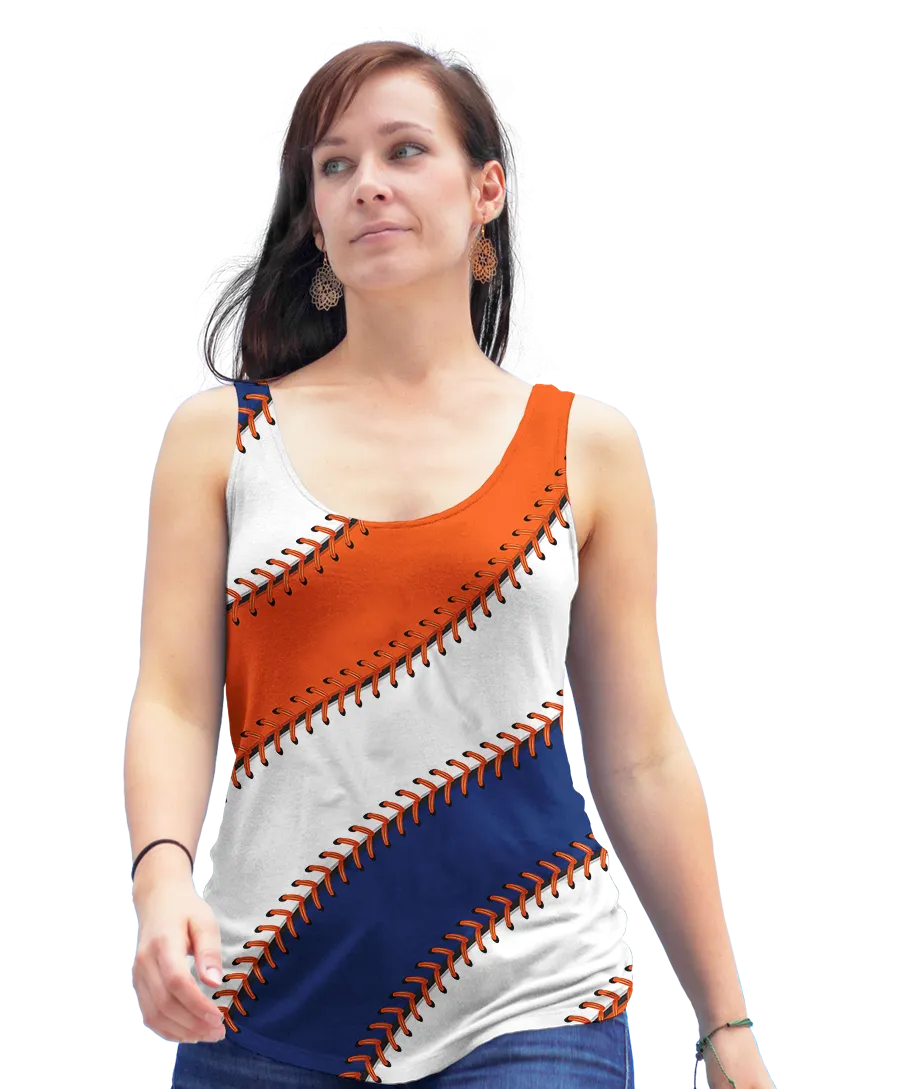 New York Baseball Stitches Racerback Tank Top