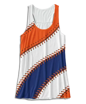 New York Baseball Stitches Racerback Tank Top