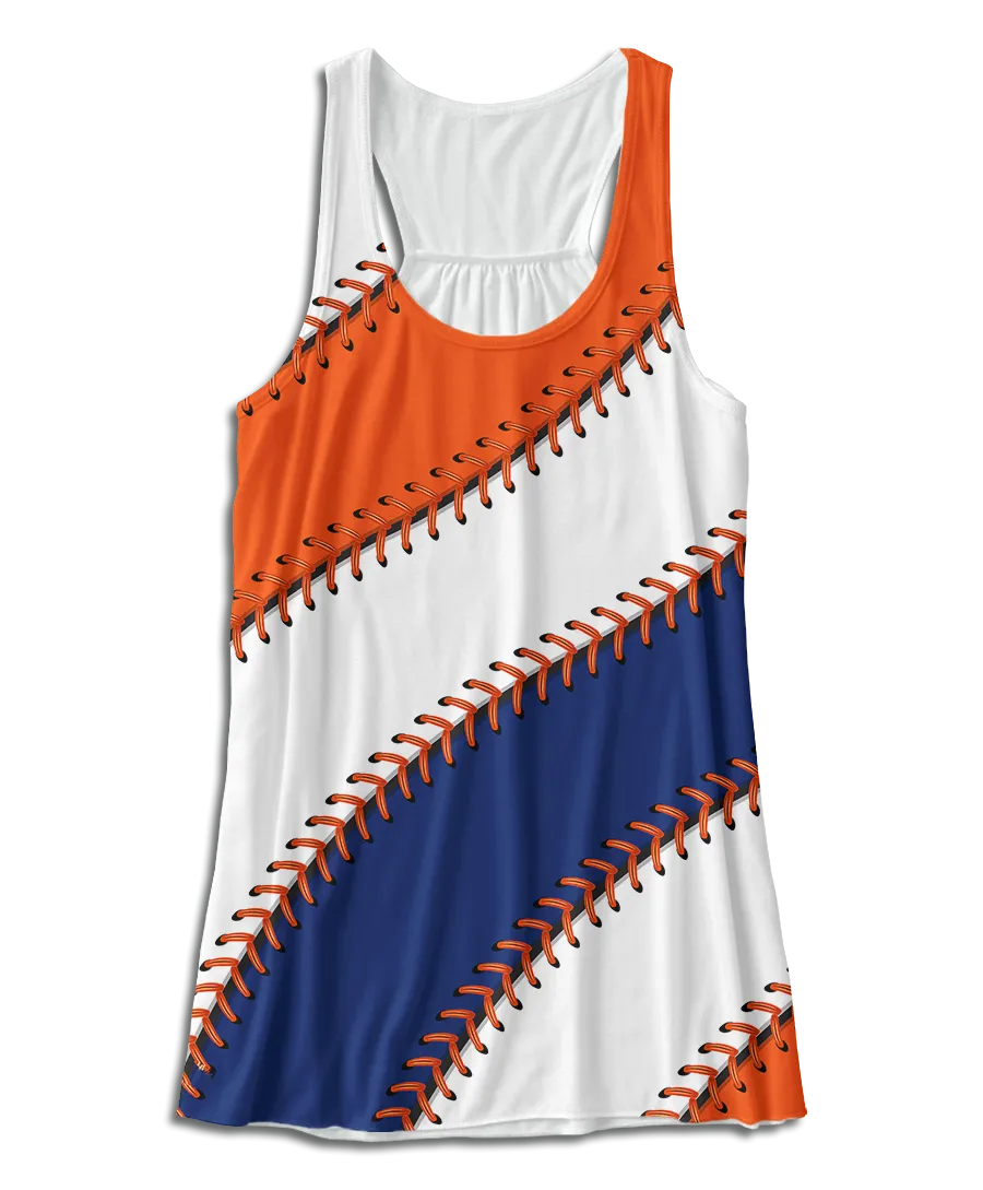 New York Baseball Stitches Racerback Tank Top