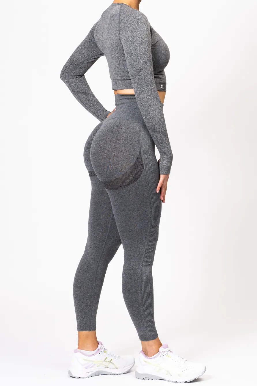 Nicki Marle Scrunch Crop Top Charcoal