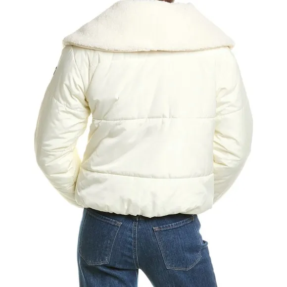 Nicole Miller Reversible Cream Puffer Jacket Size Large