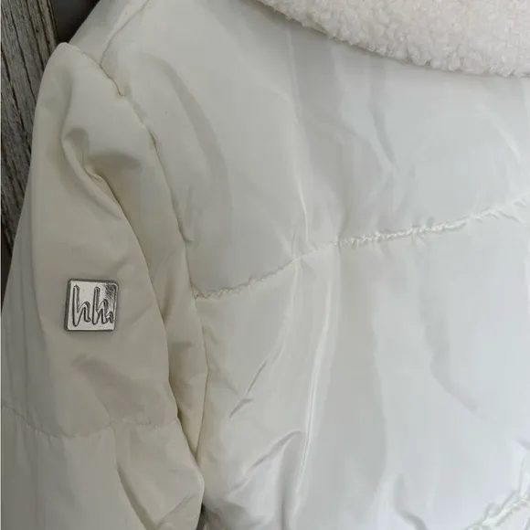 Nicole Miller Reversible Cream Puffer Jacket Size Large