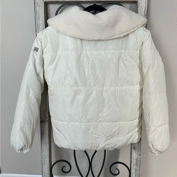 Nicole Miller Reversible Cream Puffer Jacket Size Large