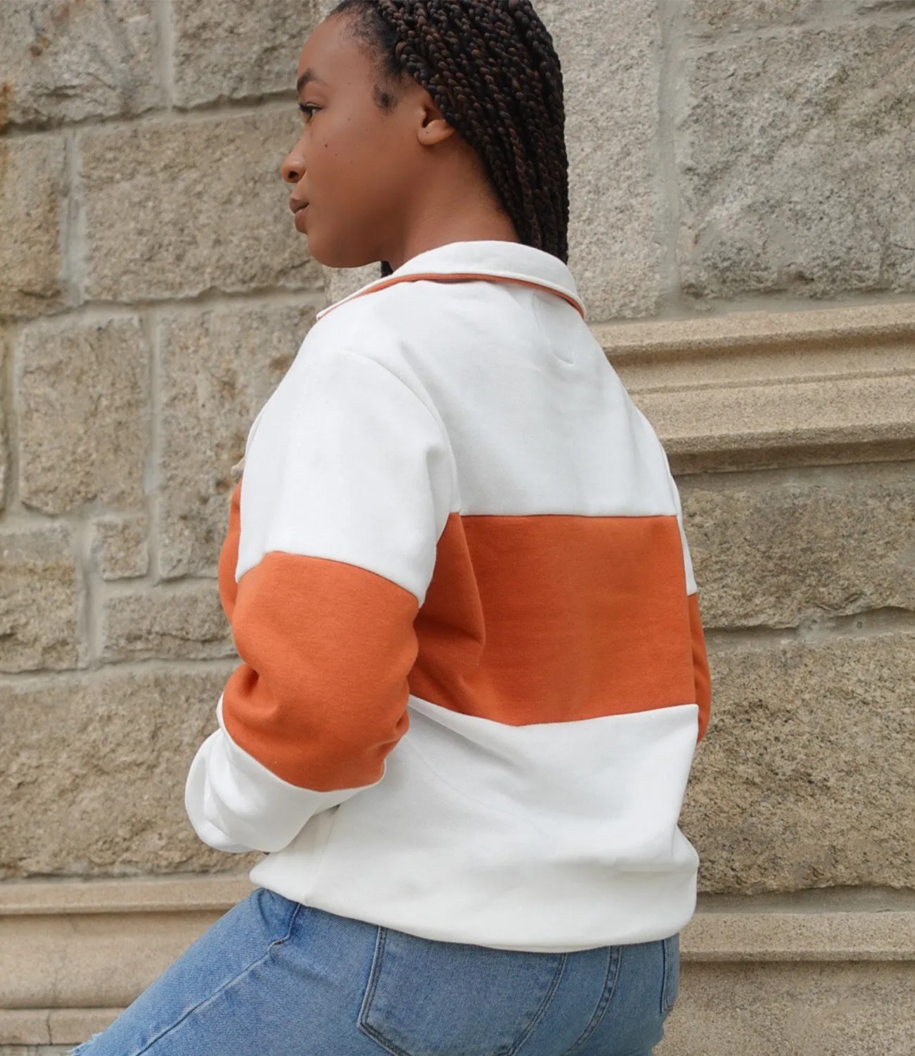 Not My Boyfriends Pullover(White/Rust)