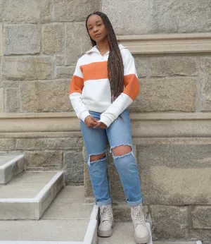 Not My Boyfriends Pullover(White/Rust)