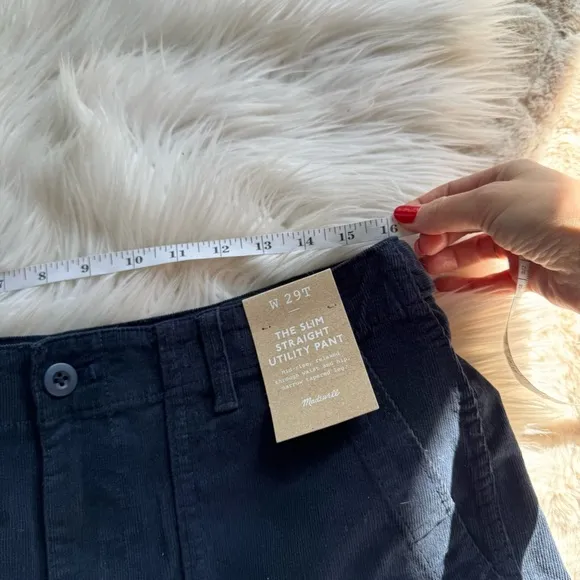 NWT Madewell The Tall Slim Straight Trouser Pant in Garment Dye Corduroy