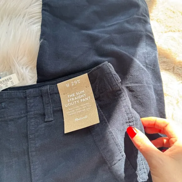 NWT Madewell The Tall Slim Straight Trouser Pant in Garment Dye Corduroy