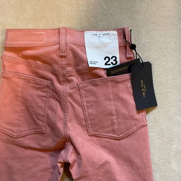 NWT Rag &amp; Bone High Rise Corduroy Skinny in Size 23 in light pink