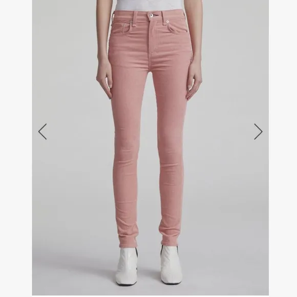 NWT Rag &amp; Bone High Rise Corduroy Skinny in Size 23 in light pink