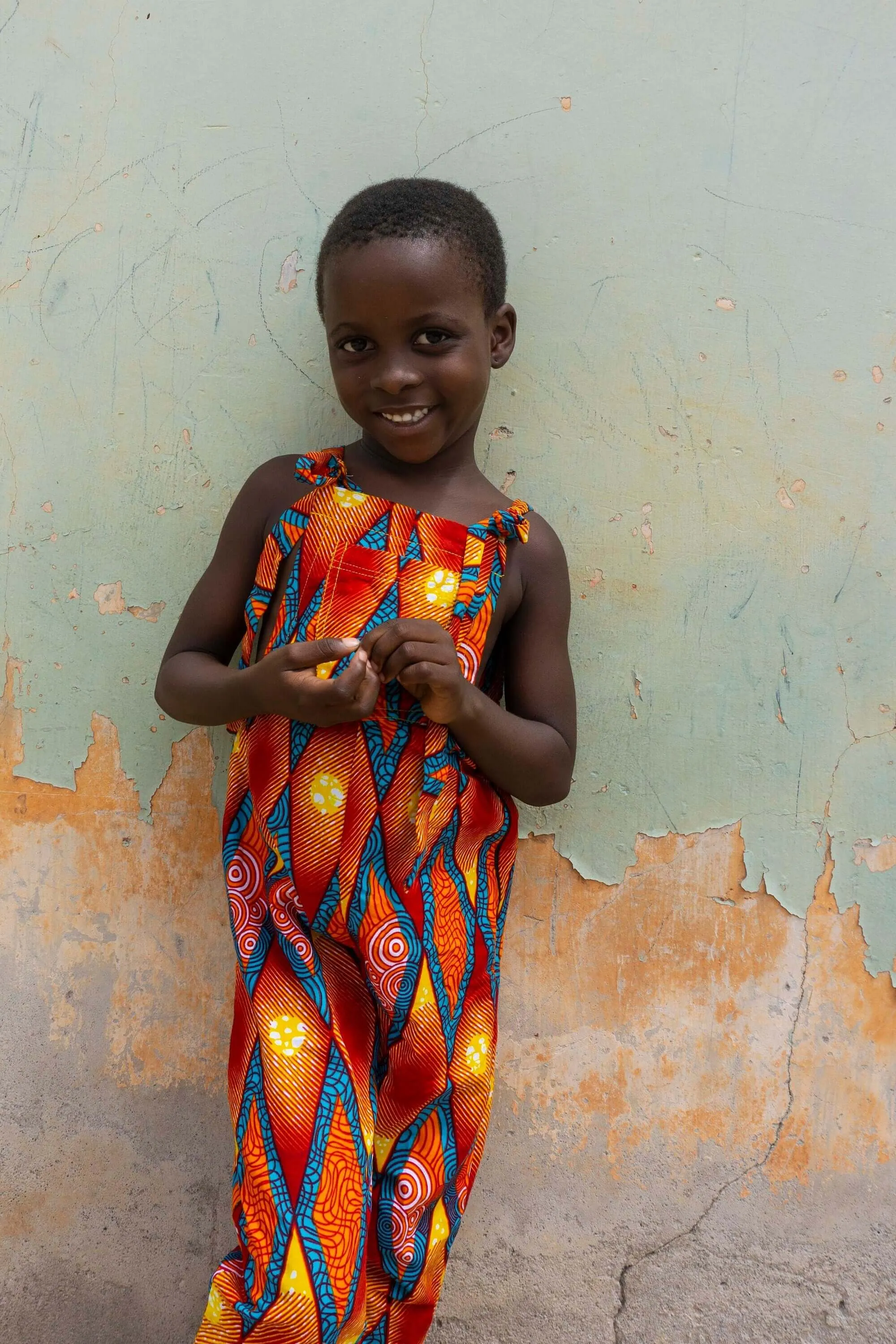 Obaa Yaa African Print Kids Dungarees
