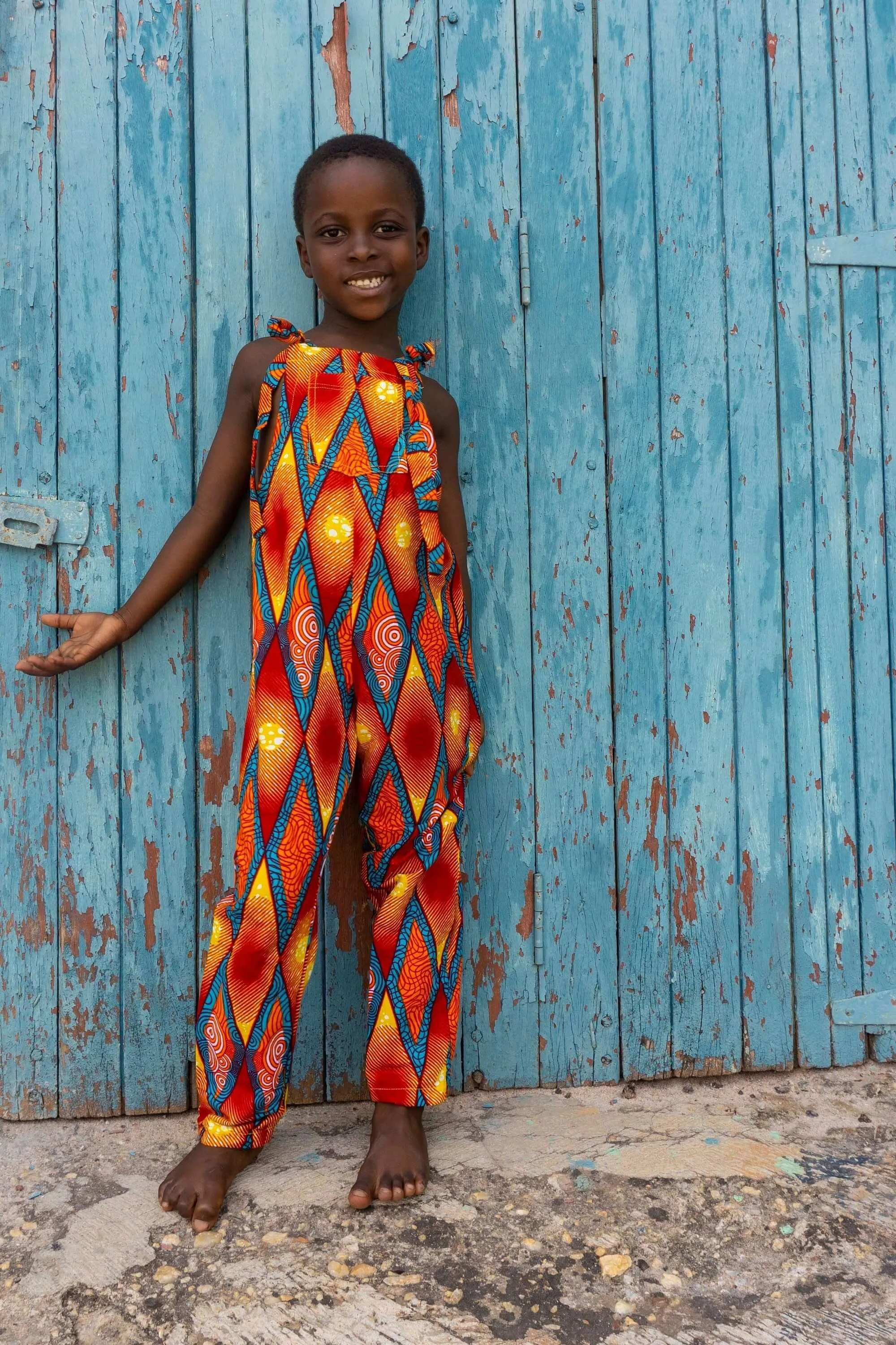 Obaa Yaa African Print Kids Dungarees