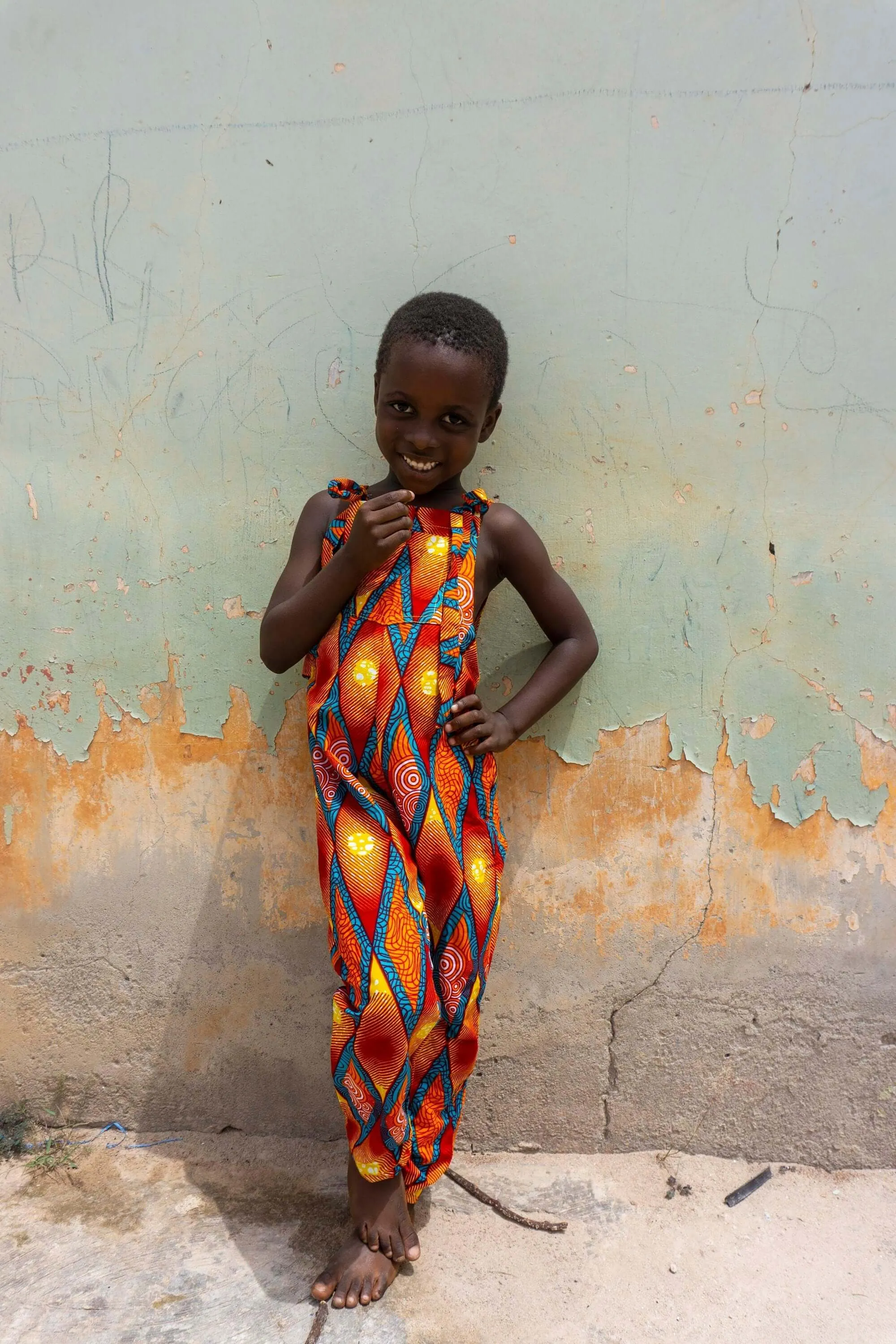 Obaa Yaa African Print Kids Dungarees