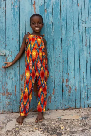 Obaa Yaa African Print Kids Dungarees