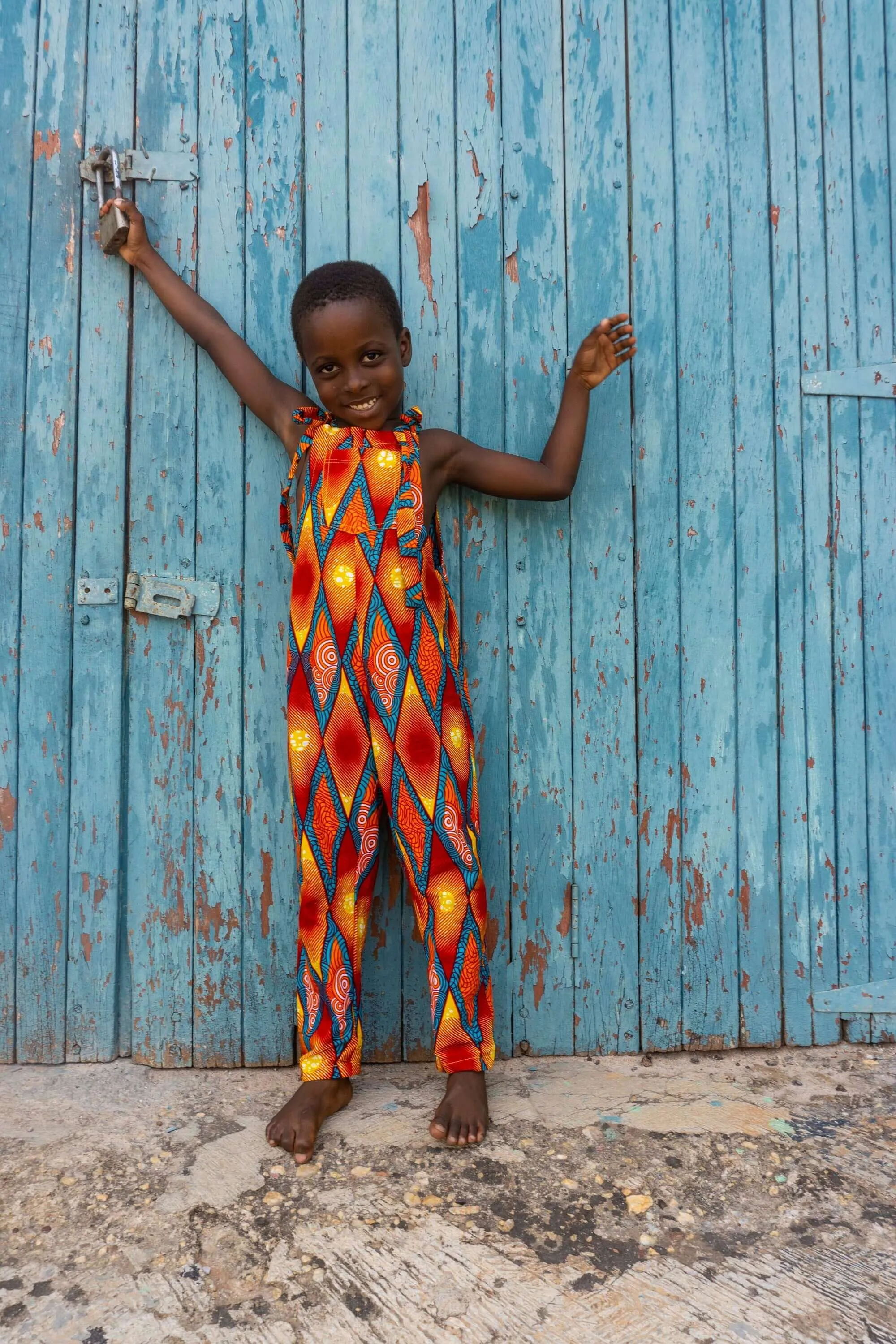 Obaa Yaa African Print Kids Dungarees