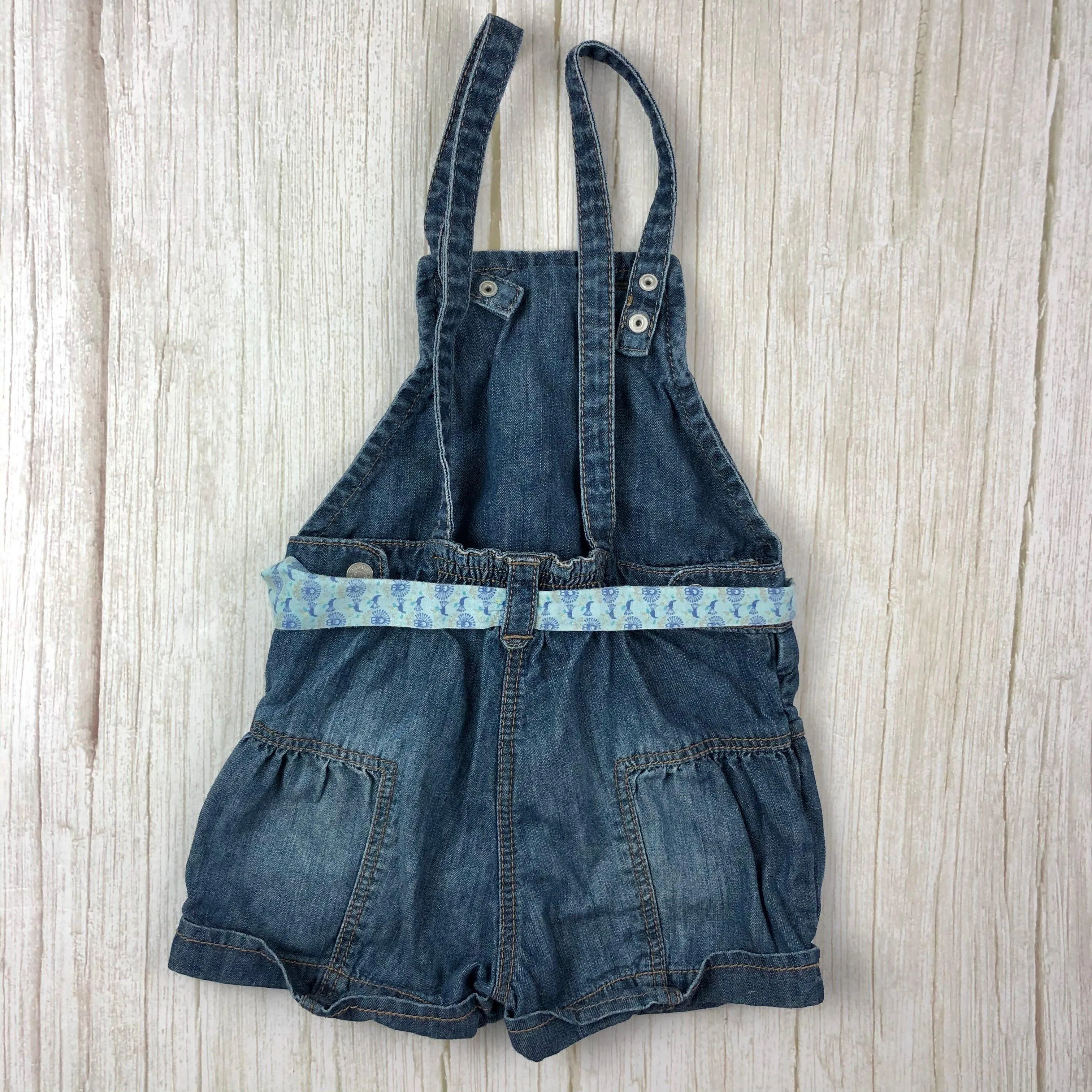 Obaibi France Lightweight Denim Bib Front Denim Shortalls - Size 18M