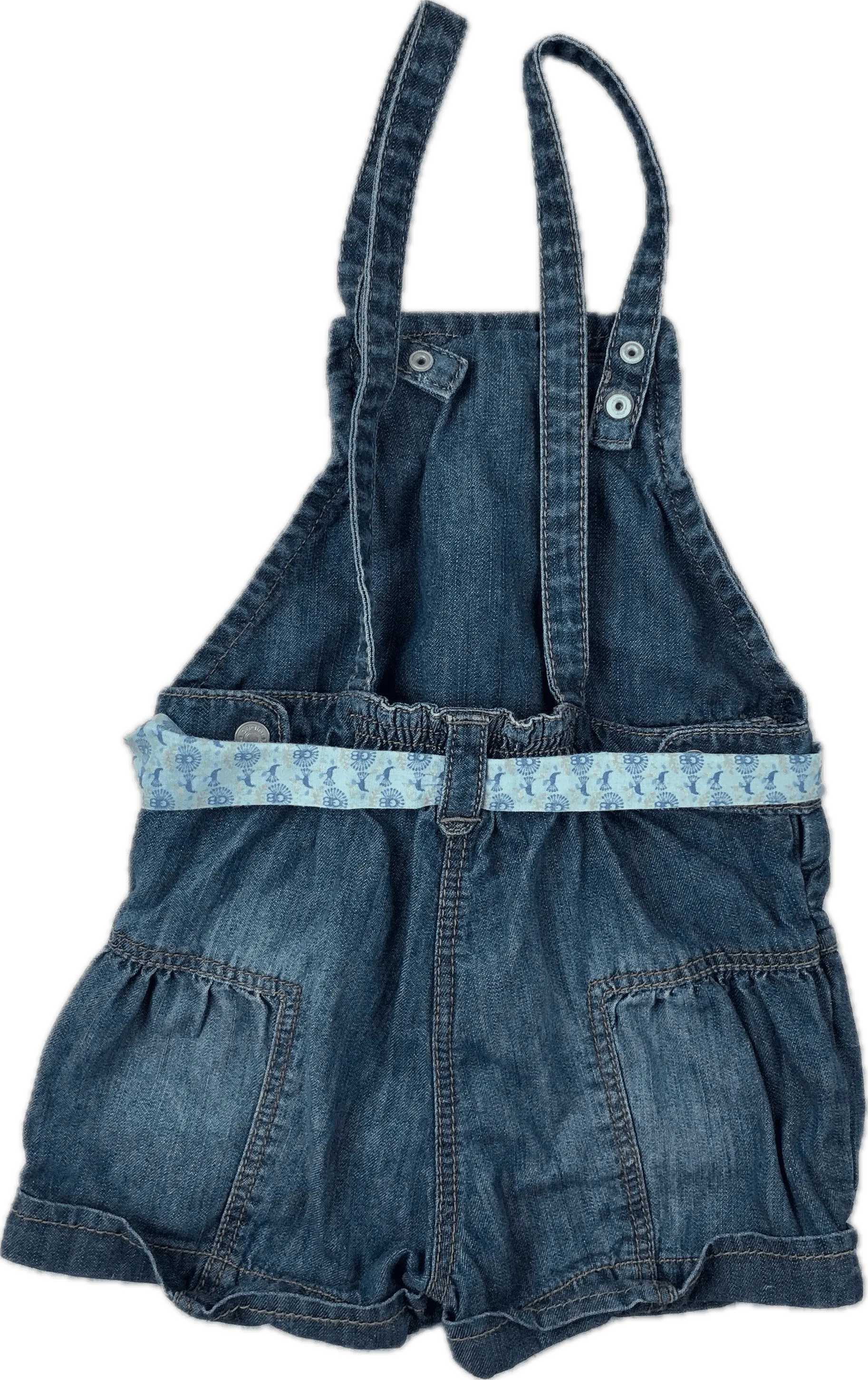 Obaibi France Lightweight Denim Bib Front Denim Shortalls - Size 18M