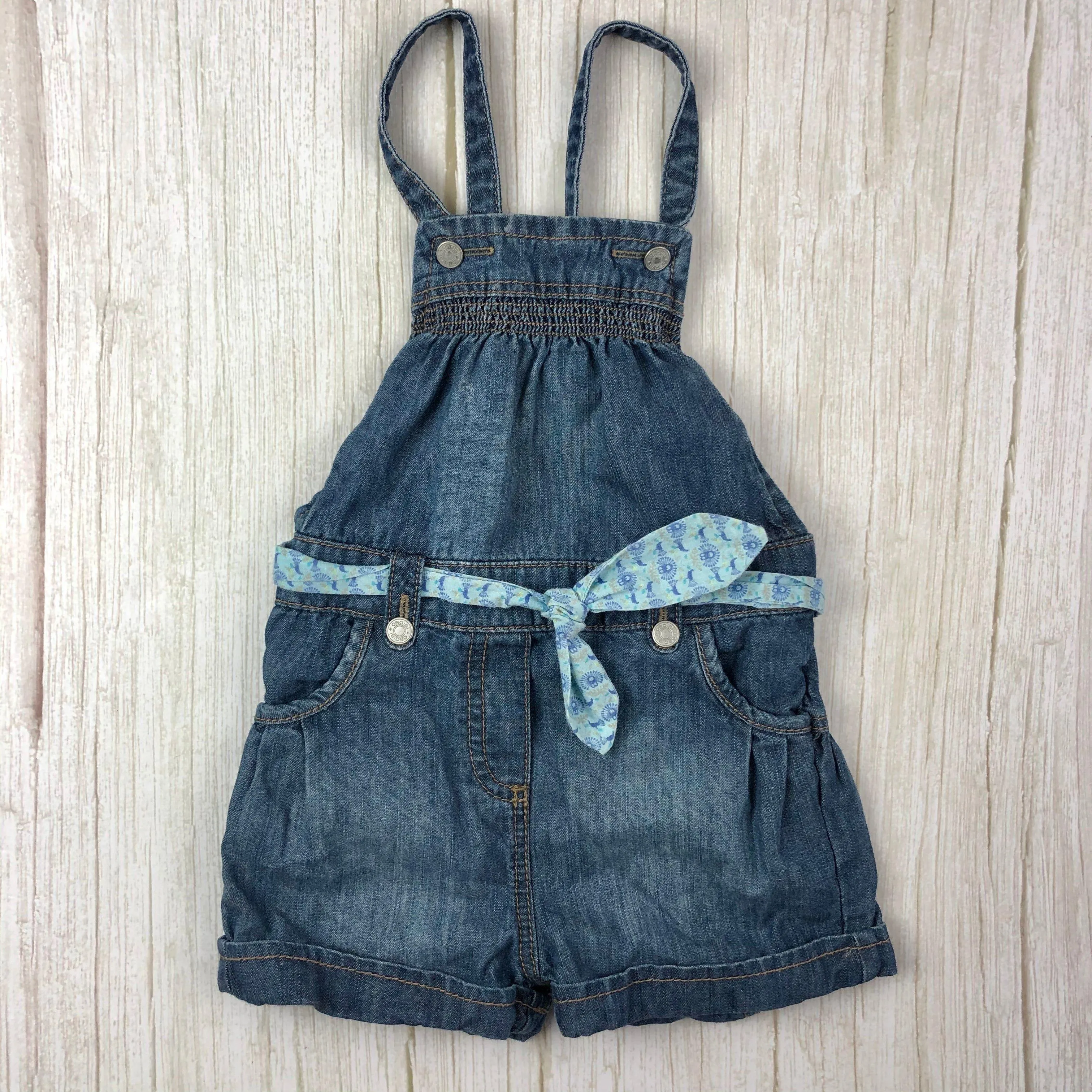 Obaibi France Lightweight Denim Bib Front Denim Shortalls - Size 18M
