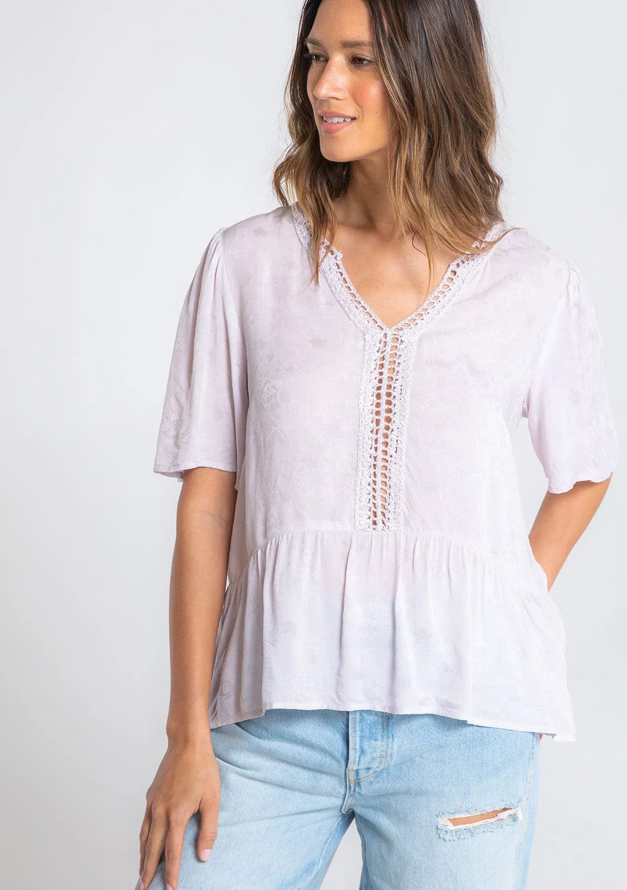 Ocean Eyes Lattice Trim Top