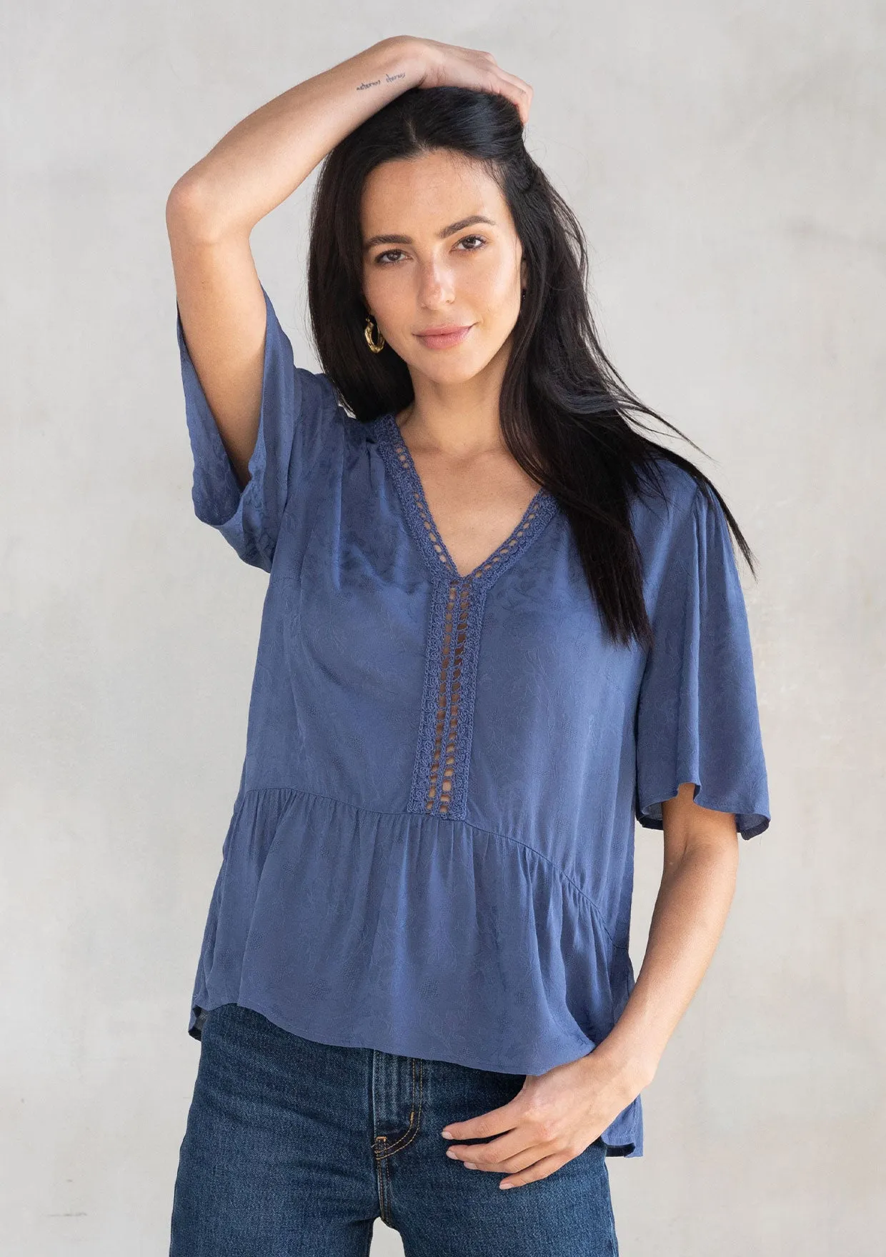Ocean Eyes Lattice Trim Top