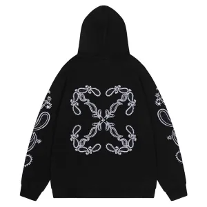 Off White Logo Drawstring Hoodie