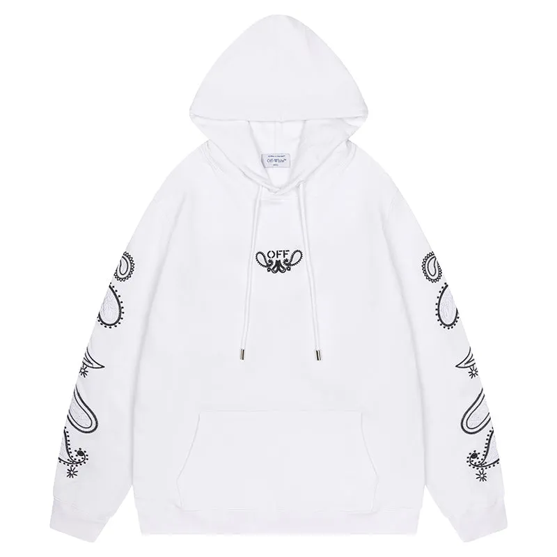 Off White Logo Drawstring Hoodie