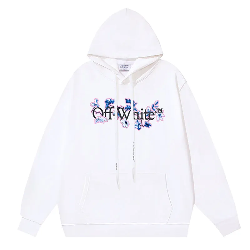 Off White Logo Drawstring Hoodie