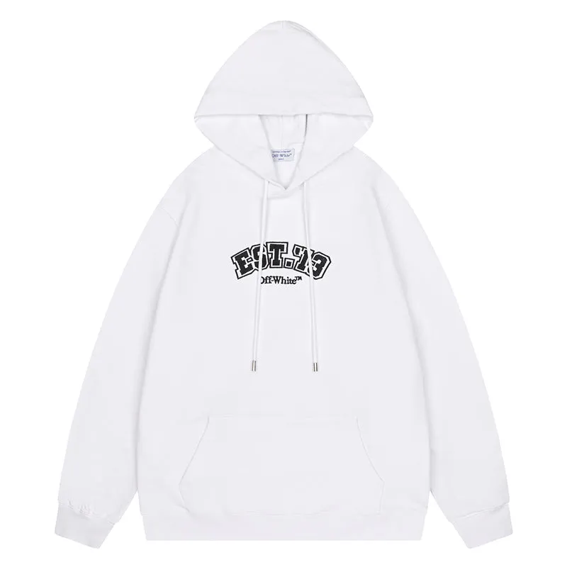 Off White Logo Drawstring Hoodie