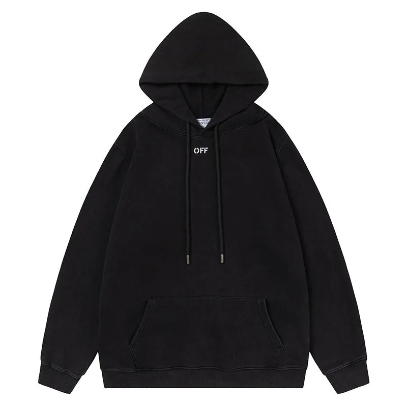 Off White Logo Drawstring Hoodie