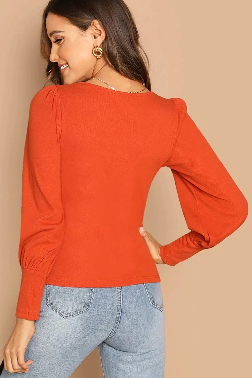 Orange Rib Top