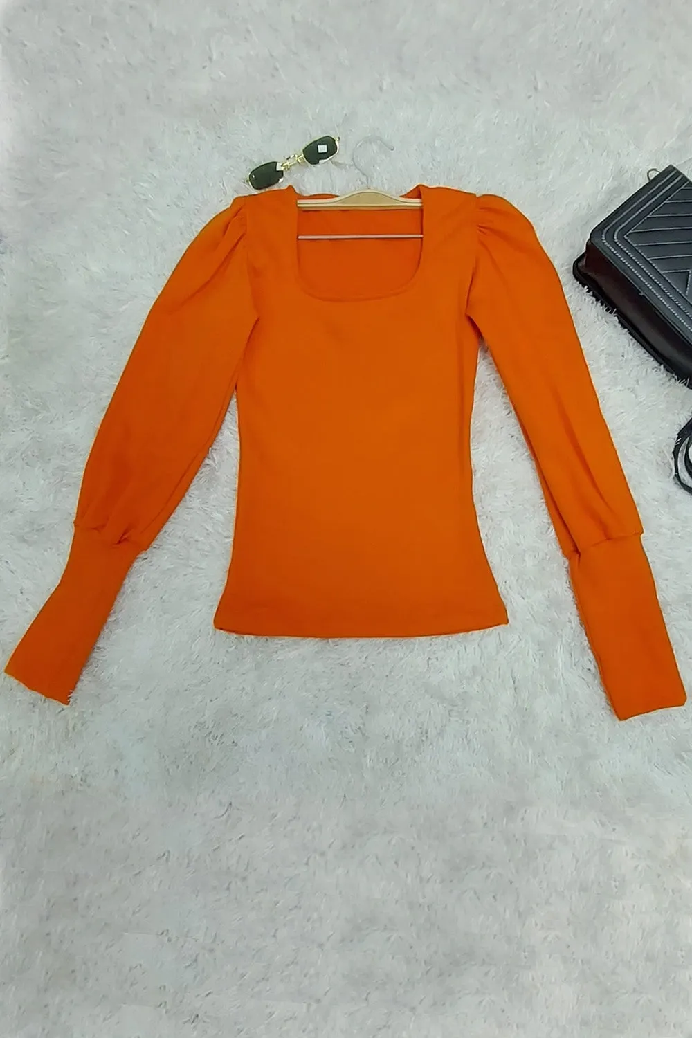 Orange Rib Top
