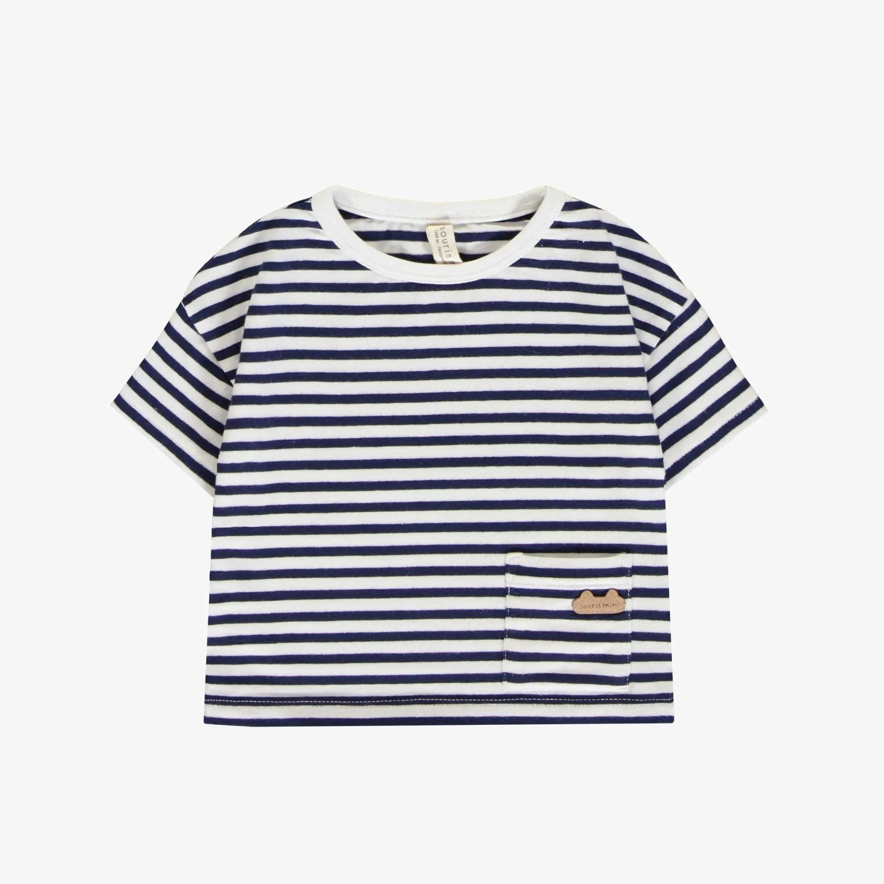 Organic Navy   White Striped Short Sleeve T-Shirt