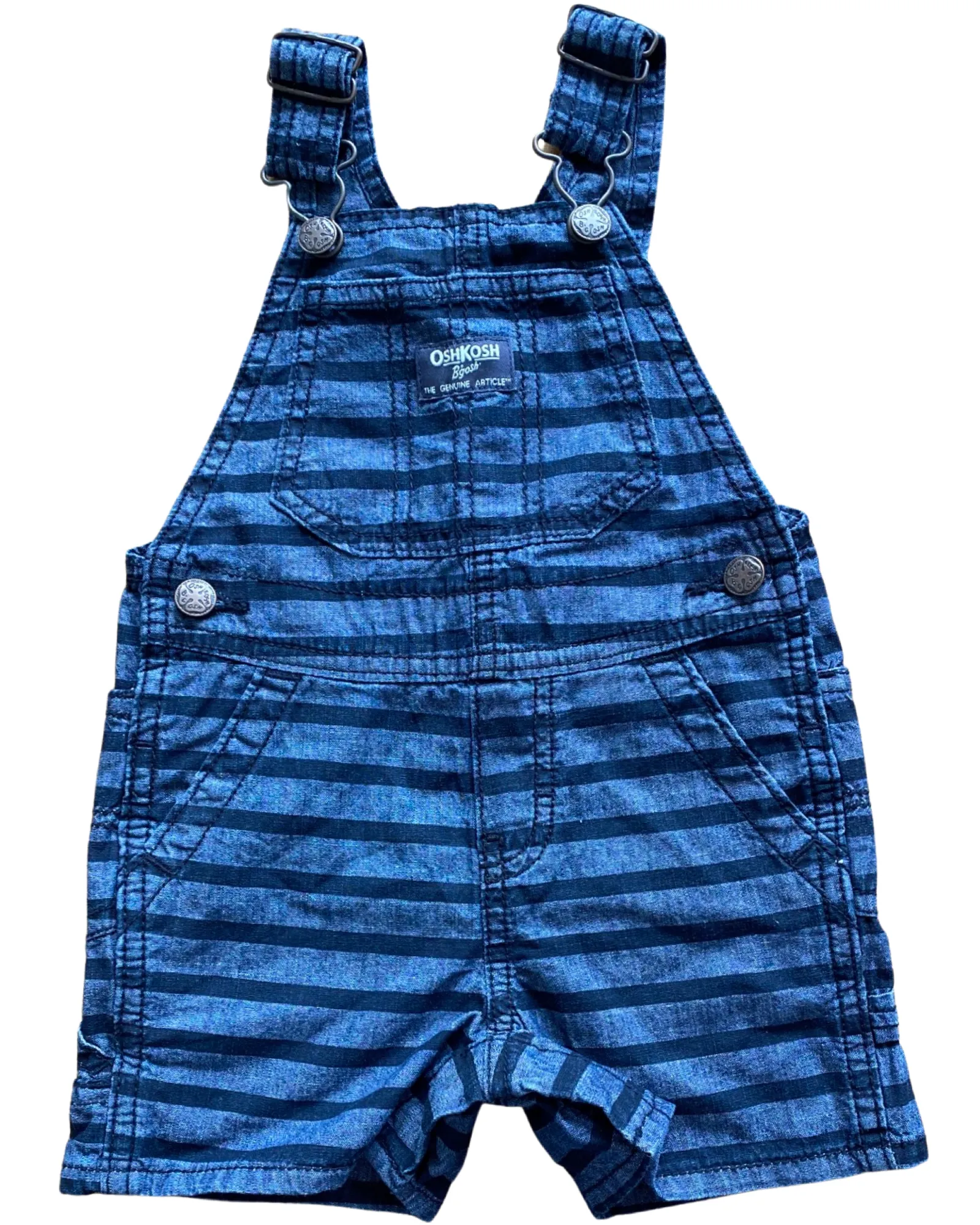 Oshkosh short blue striped dungarees