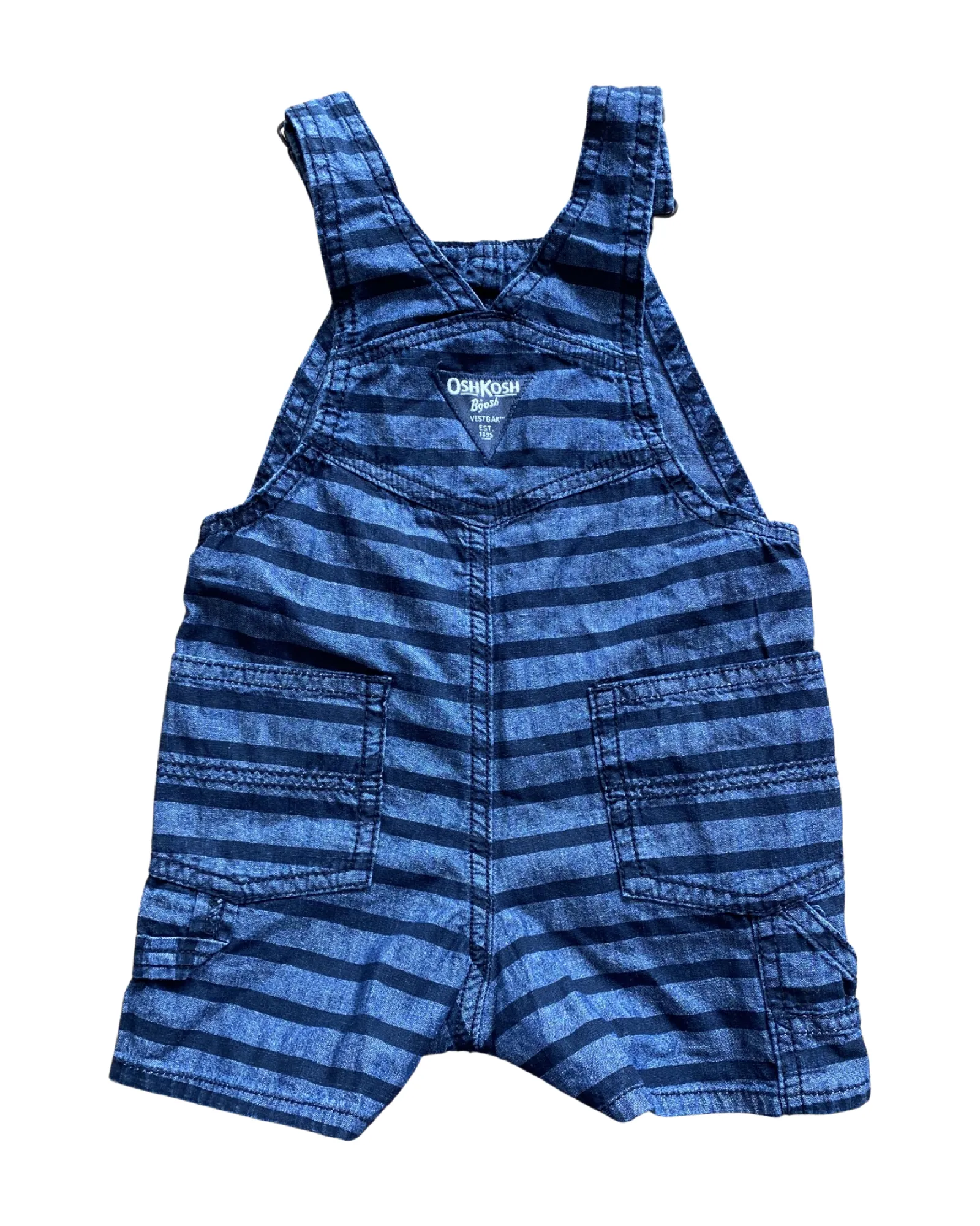 Oshkosh short blue striped dungarees
