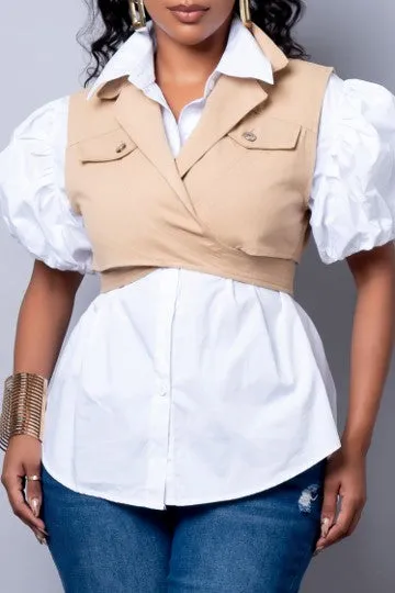 Out Of The Office Top / Vest Set