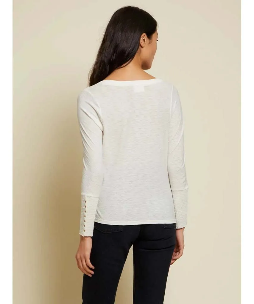 Paige Smock Cuff Tee Off White