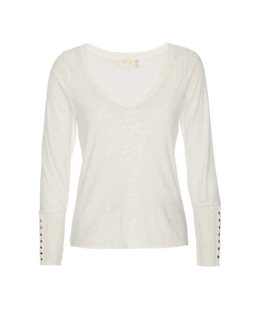 Paige Smock Cuff Tee Off White