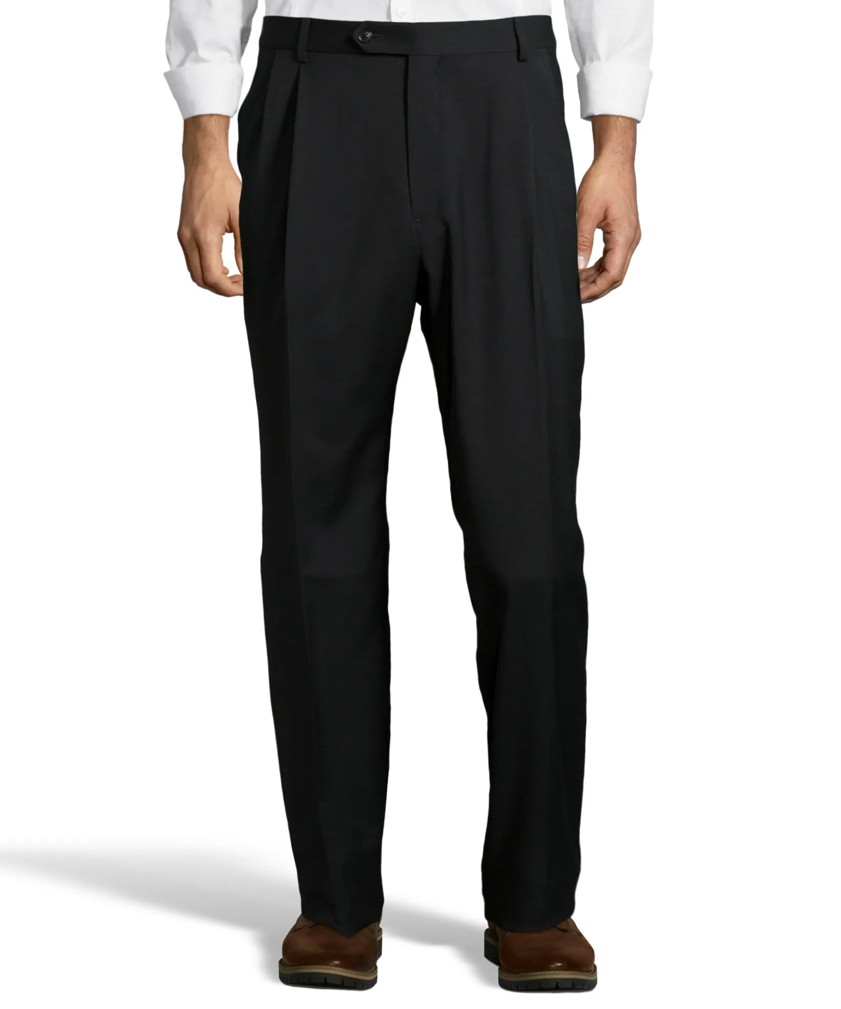 Palm Beach 100% Wool Gabardine Black Pleated Pant